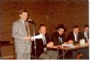 L to R: Norm Gardner (Speaking) - Toronto Councillor, Howard Moscoe - Toronto councillor, RZ, Aurel Braun Professor - B'nai Brith, Andrew Shlomo Palamerchuk